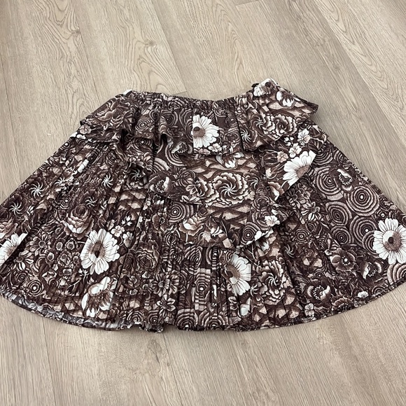 NWT Ulla Johnson Sigrid Skirt in Teak / Brown Floral - Picture 10 of 12